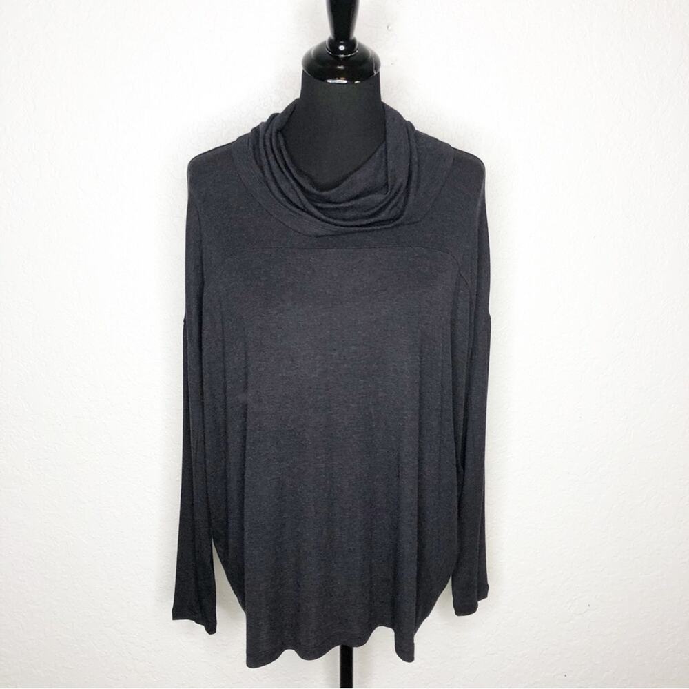 Cabi charcoal brown cowl neck long sleeve knit top size Medium #8037
